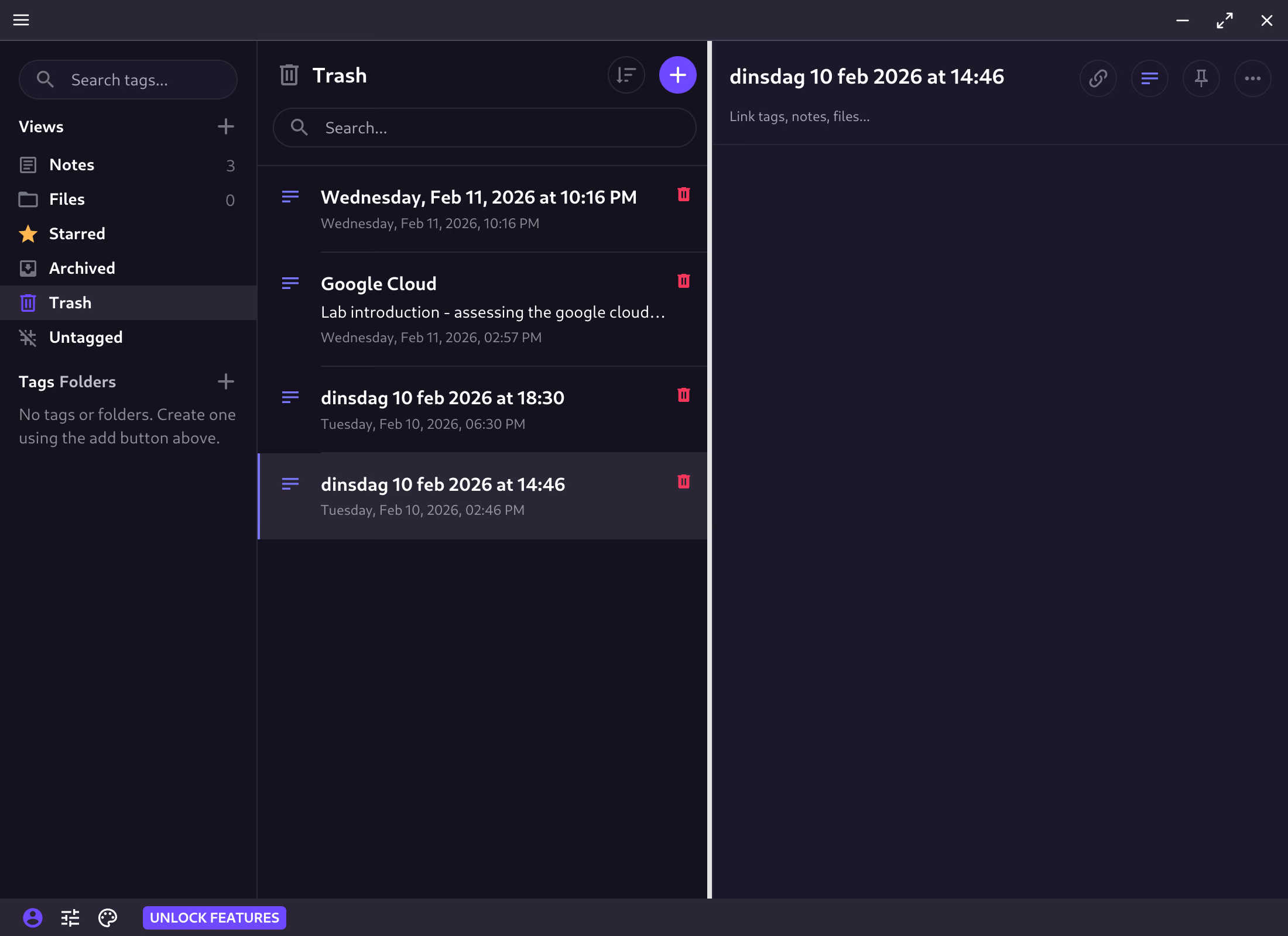 Standard Notes editor view