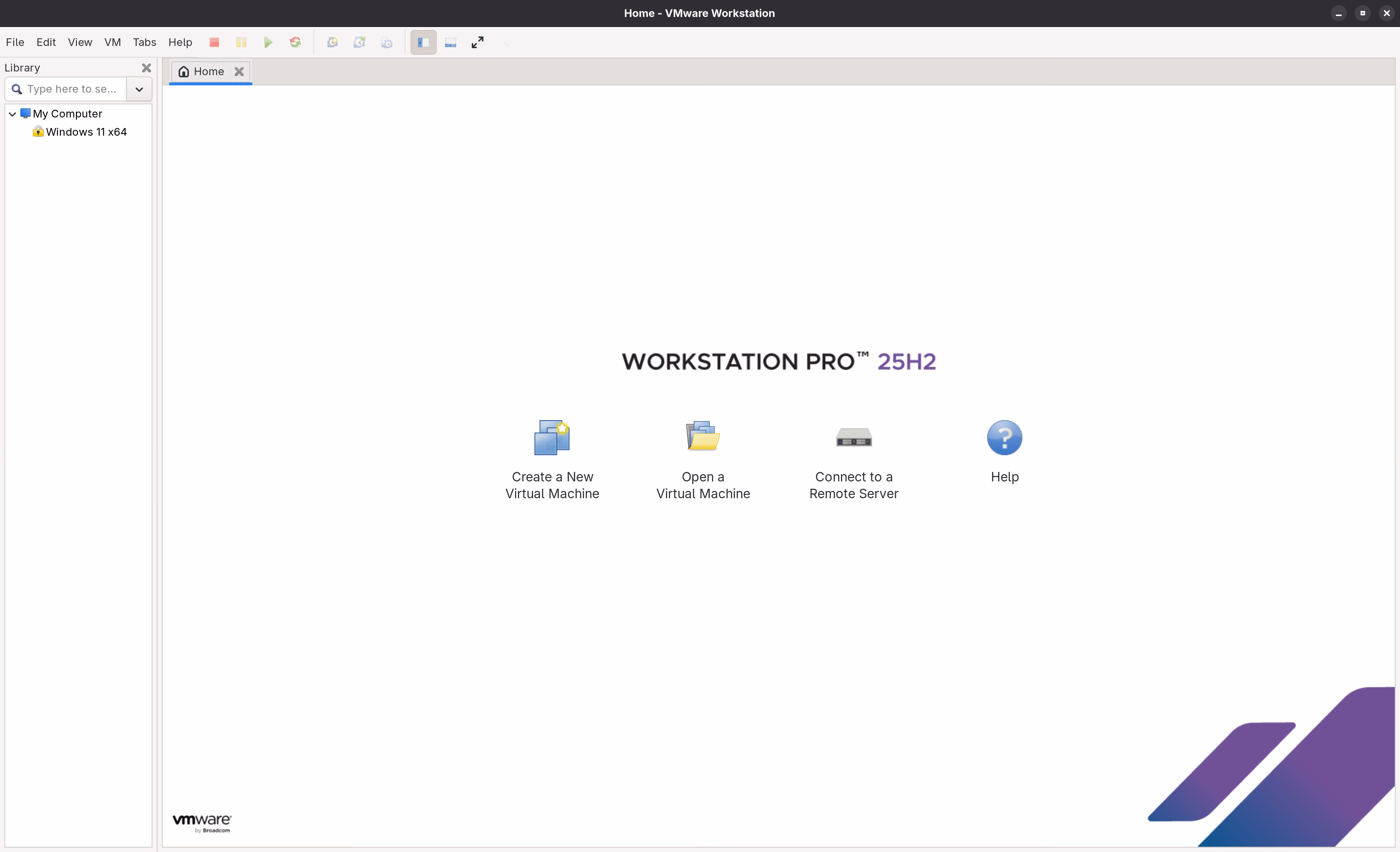 VMware Workstation - main window