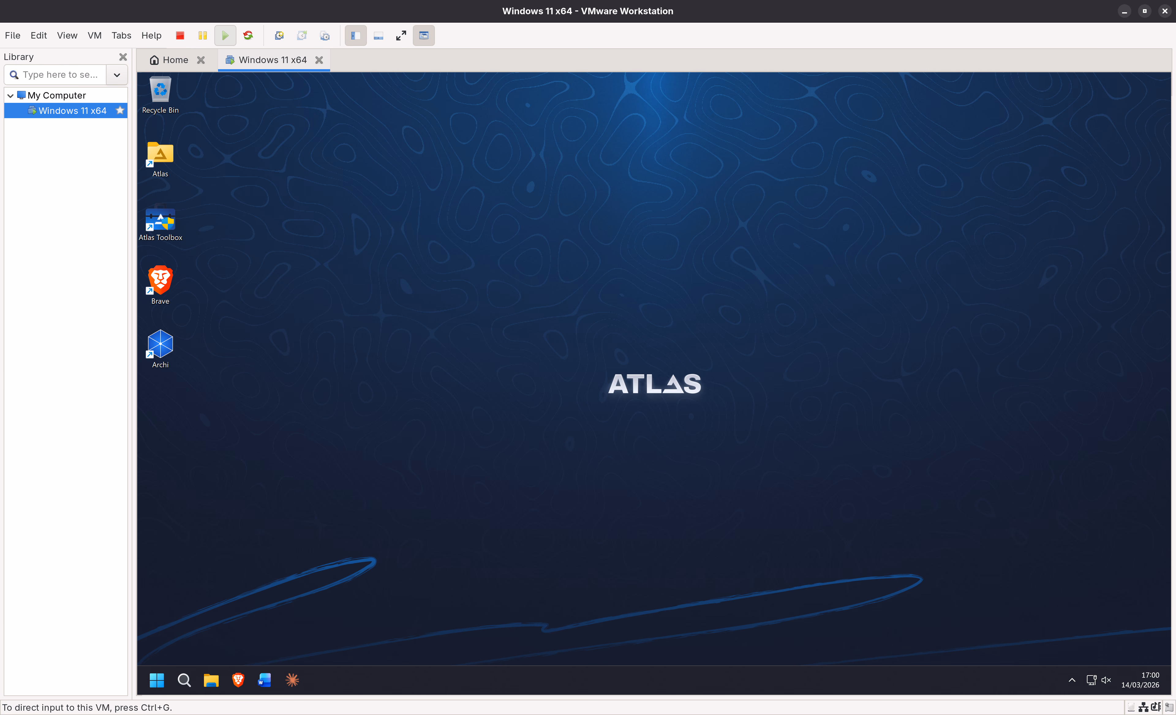 VMware Workstation - VM running